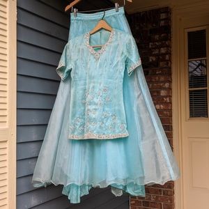 Lehenga Choli (Indian outfit, Bright blue)